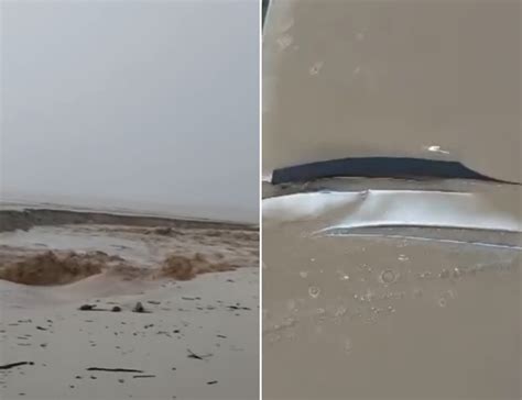 Chuva Intensa Causa Cratera Na Faixa De Areia E Engole Carro Na Praia