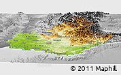 Physical Panoramic Map of Provence Alpes Côte D Azur