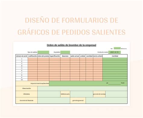 Plantilla de Excel Diseño De Formularios De Gráficos De Pedidos