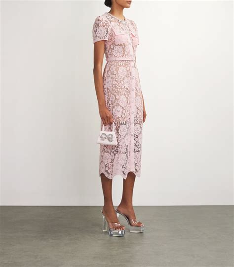 Womens Self Portrait Pink Lace Midi Dress Harrods Uk