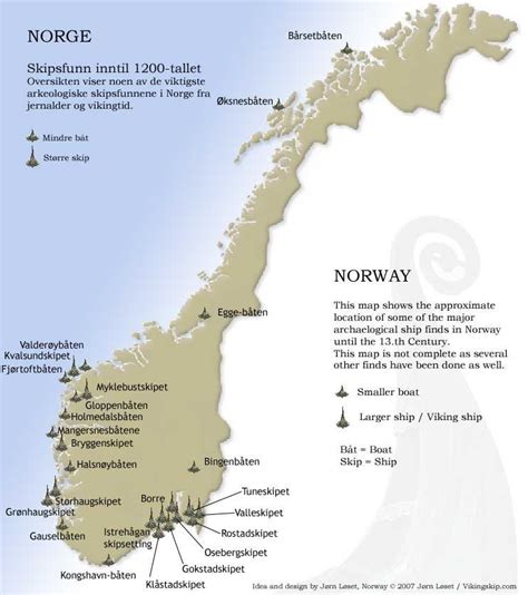 Map Of Viking Ship Finds In Norway There Are Said To Be Hundreds Of