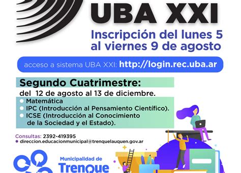 LA INSCRIPCIÓN AL PROGRAMA UBA XXI ABRIRÁ EL 5 DE AGOSTO