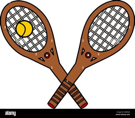 Real Crossed Tennis Rackets