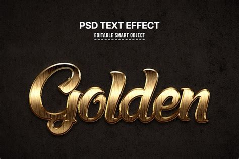 Premium Psd Golden 3d Text Style Effect