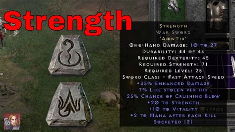 Diablo Ii Resurrected Rune Word Strength Amn Tir Youtube