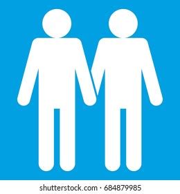 Two Men Gay Icon White Stock Vector Royalty Free Shutterstock