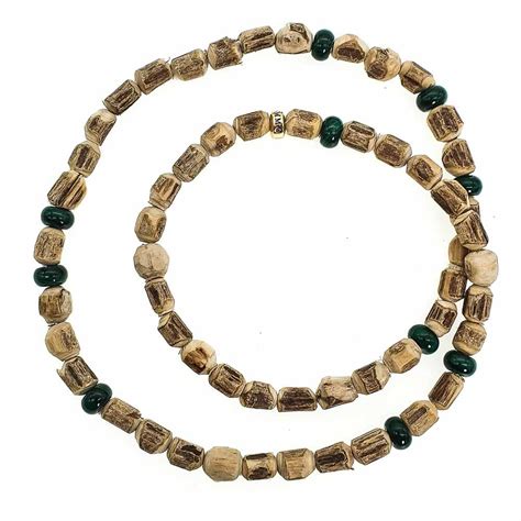 Designer Malachite And Tulsi Wood Bracelet For Men UK OMMO London