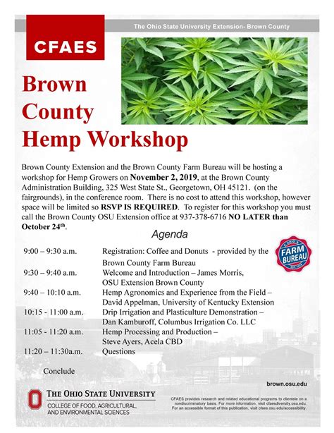 Hemp Workshop In Brown County Osu Extension Clermont County