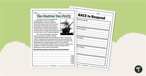 Boston Tea Party Facts Information And Worksheets For Kids Worksheets