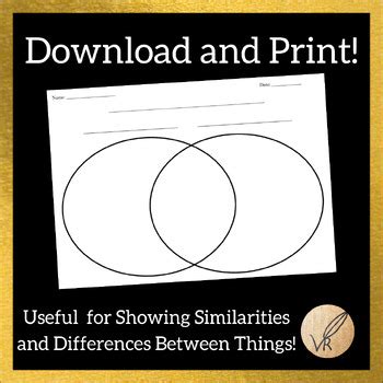 Venn Diagram Graphic Organizer By Vivid Quill Resources Tpt