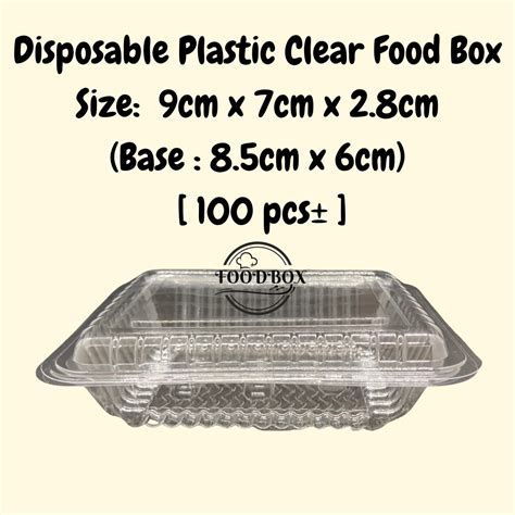 Foodbox Pcs Tp Ops Box Plastic Tray Bakery Disposable