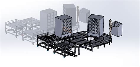 U型辊筒输送线3d图纸 Step格式