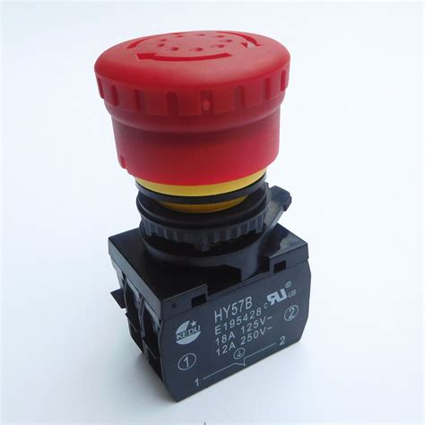 KEDU HY57B Round Emergency Stop Pushbutton Switches 125V 250V 18A 12A