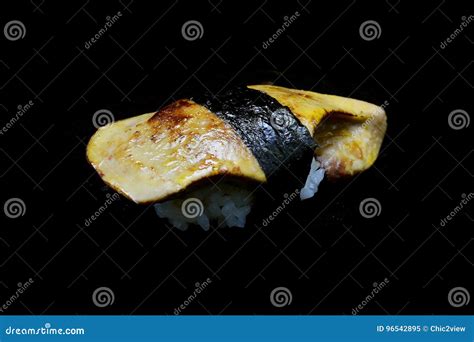 Exclusive Delicious Sushi With Foie Garas Sushi Or Goose Liver Top On