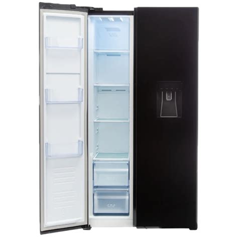 Defy 496L Black Glass Side-By-Side Fridge with Water Dispenser – The ...