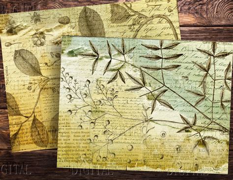 Botanical Junk Journal Printable 14 Vintage Scrapbooking Etsy