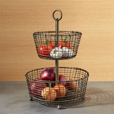 Bendt Tier Iron Fruit Basket Reviews Crate Barrel