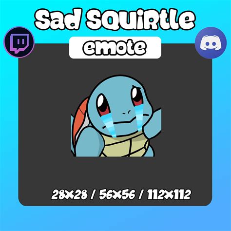 Sad Squirtle Emote Squirtle Twitch Emote Etsy