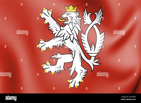 3D Flag of Bohemia (Coat of Arms), Czech Republic. 3D Illustration ...