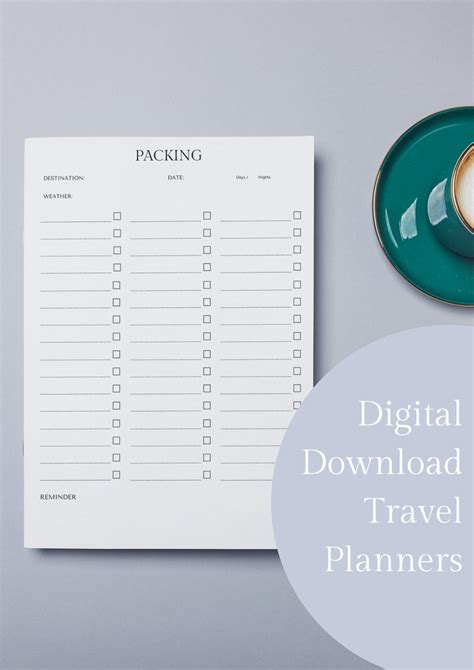 Printable Travel Planner Template Holiday Planning Weekly Etsy