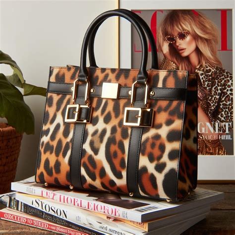 Premium Photo A Chic Leopard Print Bag Mockup