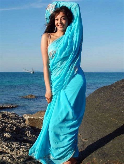 Kajal Agarwal Hot In Blue Saree Stills Thuppaki Songs Download