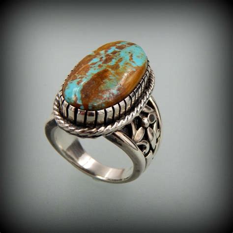 Solid Handcrafted Sterling Silver Roystone Turquoise Southwestern Ring