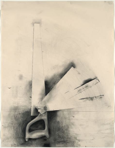 Untitled Five Blade Saw By Jim Dine 1973 Graphite Charcoal And