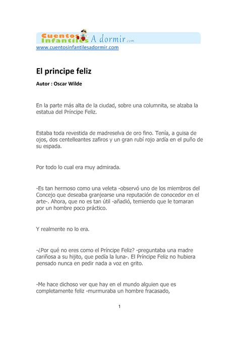 Elprincipefeliz Resumen Libro El Principe Feliz