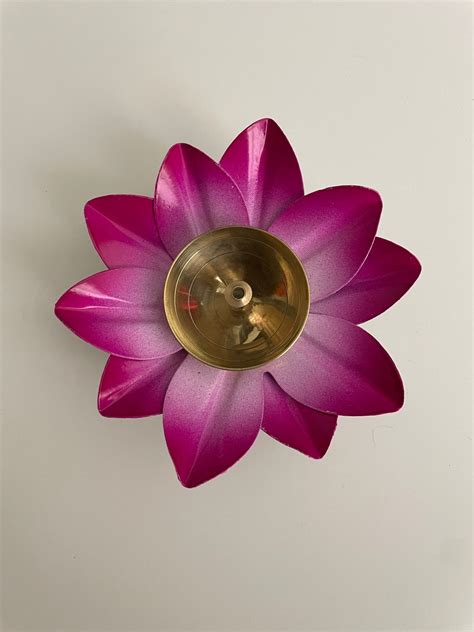 Pink Lotus Shaped Diya Brass Lotus Diyas Diwali Lamp Brass Etsy