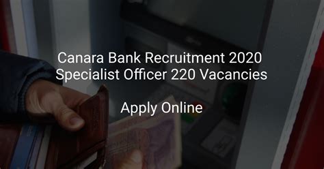 Canara Bank Recruitment Specialist Officer Vacancies Latest