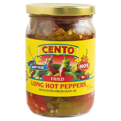 Cento Fried Long Hot With Extra Virgin Olive Oil Peppers 12 Oz