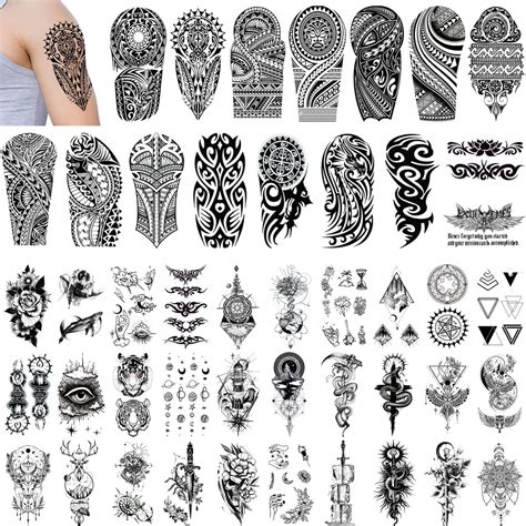 Glaryyears Maori Temporary Tattoo For Men Adults Pack Large Small