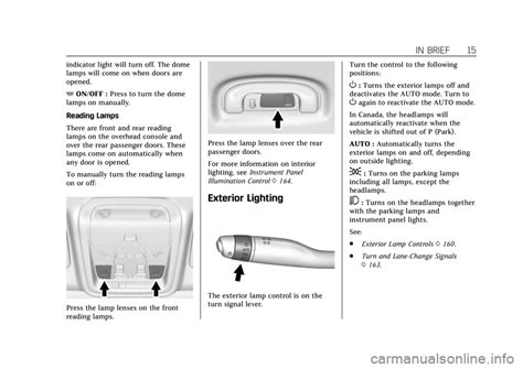 Interior Lights Cadillac Xt5 2018 Owners Manual 380 Pages
