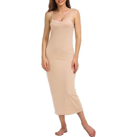 Robes Femme Longue Lingerie Femme Modal Jupon Sous Robe Bretelles Slip