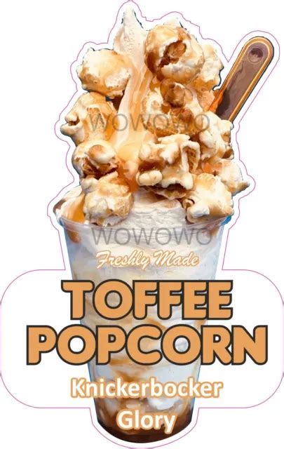 ICE CREAM VAN Sticker Toffee Popcorn Knickerbocker Glory Sundae Trailer