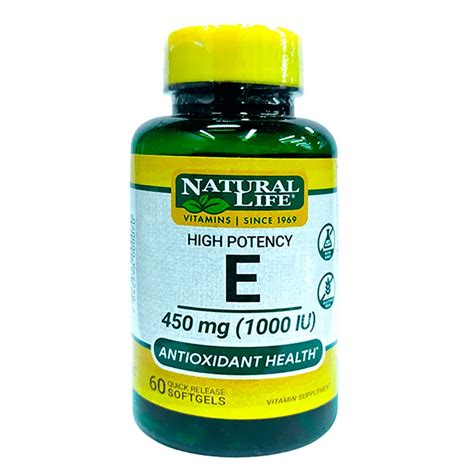 Vitamina E 1000 UI Natural Life Cont 60 cápsulas Punto Farma