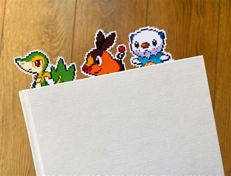 Gen 5 Unova Starters Bookmarks Snivy Tepig Oshawott Etsy