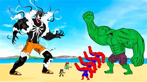 Rescue Team Hulk Spiderman Vs Evolution Of D Luffy Venom Who Is The