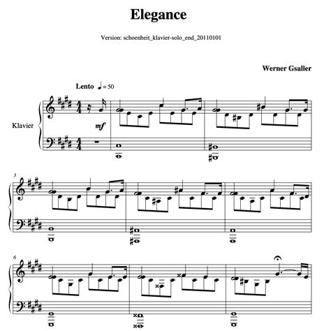 Elegance Sheet Music Simple Pianoman