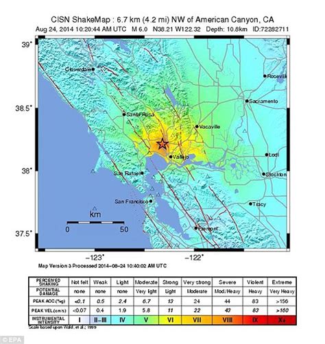 60 Earthquake Shakes Northern California Daily Mail Online