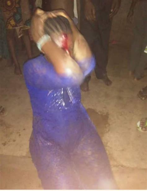 Female Kidnapper Caught In Oyo Stripped Totally Unclad By Mob Photos