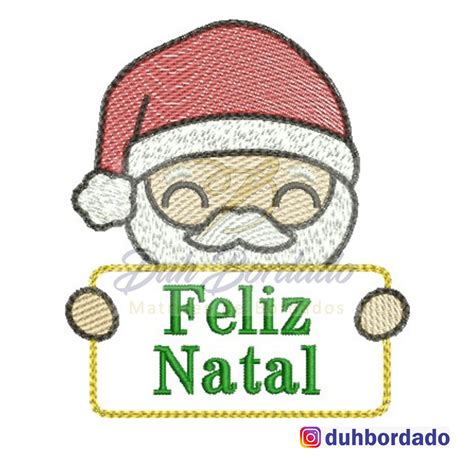 Papai Noel Plaquinha Duh Bordado Matrizes De Bordados