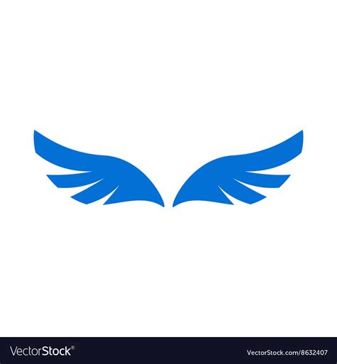 A Pair Of Blue Angel Wings Icon Simple Style Vector Image