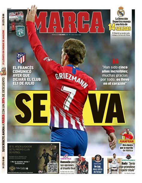 As Vienen Las Portadas Del D A Griezmann Se Va Foto De Marca