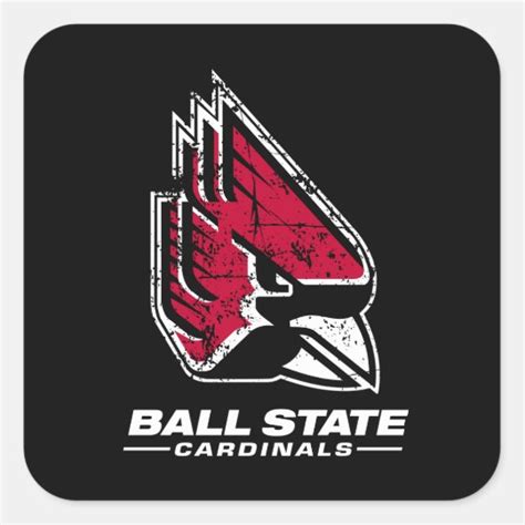 Ball State University Logo Distressed Square Sticker | Zazzle.com