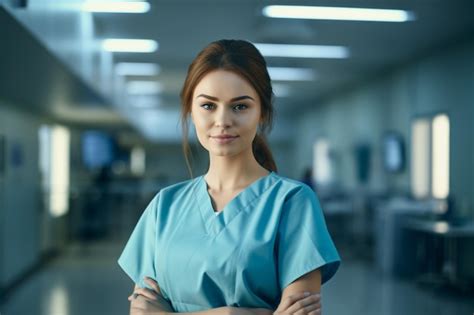 Premium Ai Image Portrait Beautiful Young Nurse In The Hospital