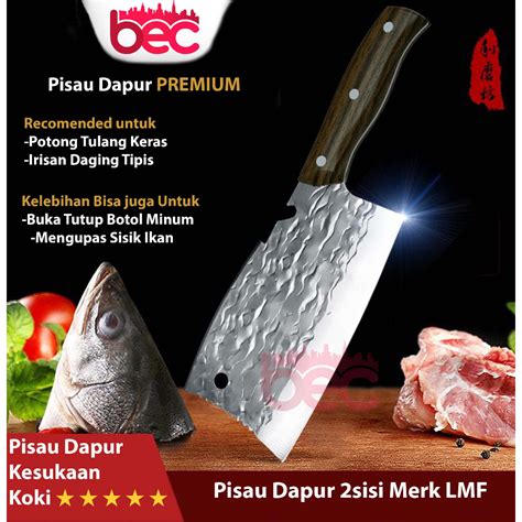 Jual BEC Pisau Dapur Professional 2 Sisi Super Tajam Chef Knife Golok