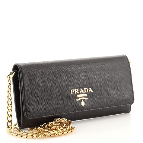 Prada Wallet on Chain Vitello Move Long Black 82691105