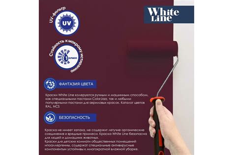 Фасадная колерованная краска White Line Ral 3005 (ведро 2,7 л/3,4 кг ...